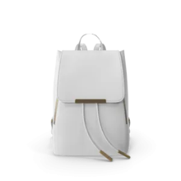 White Faux Leather Backpack